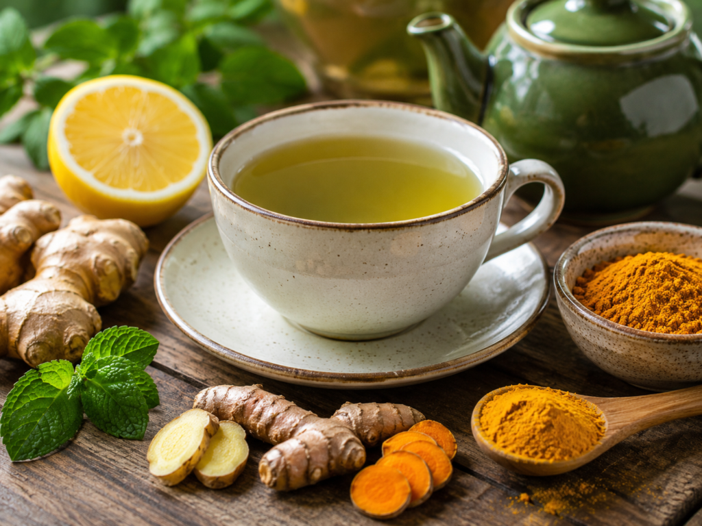 10 Best Foods to Boost Your Immune System Naturally (4) Green tea and ginger for natural immune support