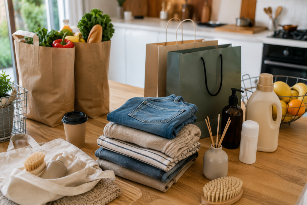 Everyday purchases that illustrate the difference between needs and wants.
