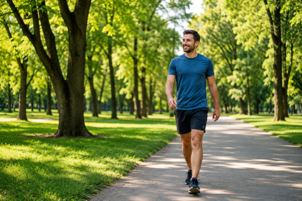 How to Reduce Stress Naturally 10 Science-Backed Ways to Feel Calmer Every Day (2) Walking outdoors as a natural way to reduce daily stress.