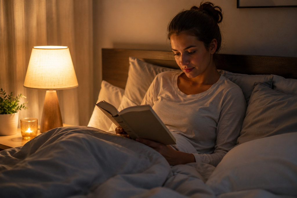 How to Reduce Stress Naturally 10 Science-Backed Ways to Feel Calmer Every Day (4) Relaxing bedtime routine to improve sleep and manage stress naturally